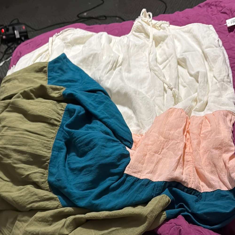 Old Navy Colorblock Maxi Dress - Cream, Teal, Olive, Peach